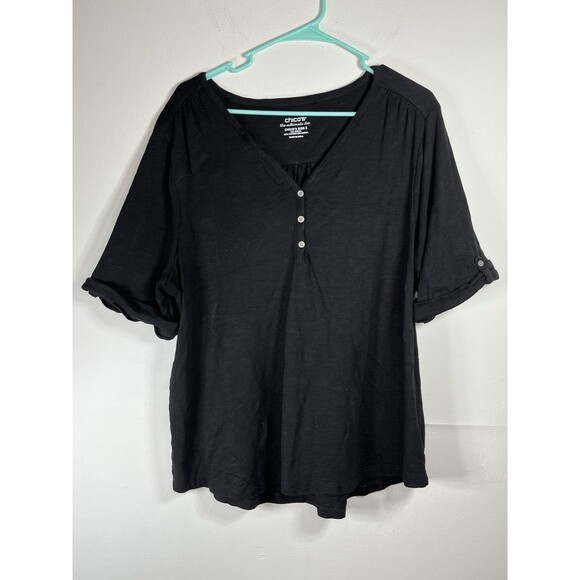 Chicos Button Front Ultimate Tee Large Sz  3 Top - Picture 2 of 7